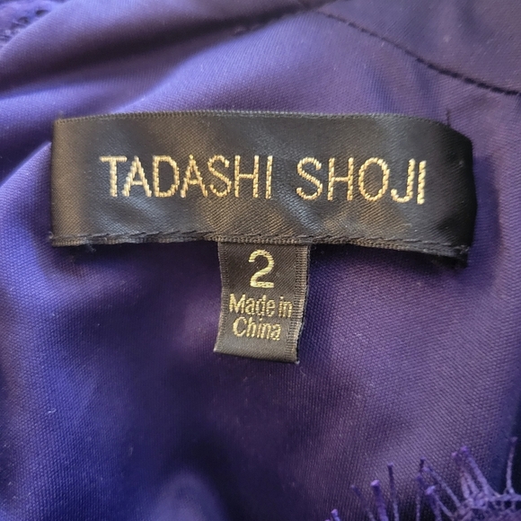 Tadashi Shoji Purple Lace Floor Length Dress Size 2 - Picture 7 of 7